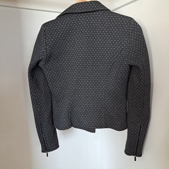 RW&CO | Grey diamond pattern asymmetrical zipper women's jacket - Picture 7 of 14